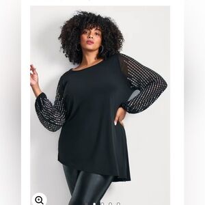 Plus Glitz Embellished Sleeve Tunic